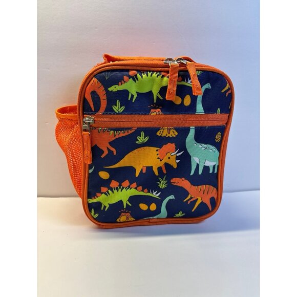 Pottery‎ Barn Dinosaur lunch box (navy & orange) - Picture 1 of 9